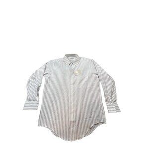 Arrow Paddock Club Mens Large 16-32 White Striped Shirt Single Needle Tailoring